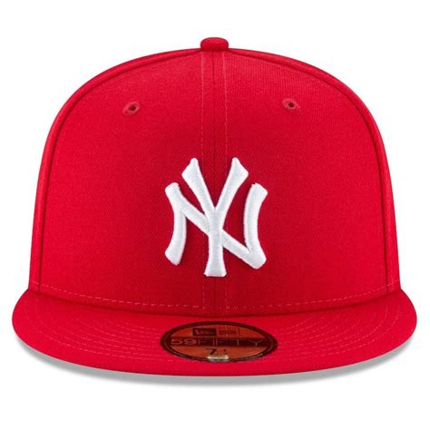 red ny yankees fitted hat.